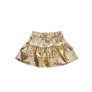 NEW TWEENSTYLE girl's metallic ruffle skirt in gold